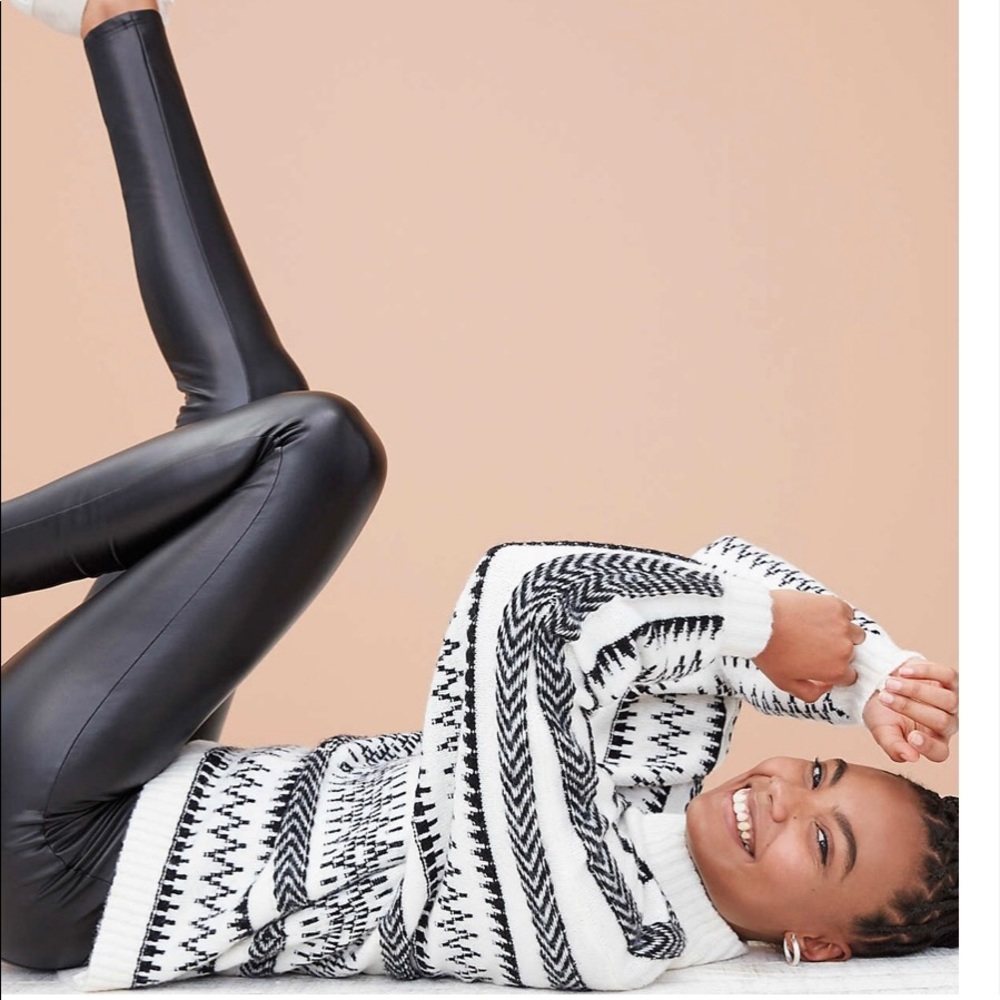 Loft faux leather black leggings